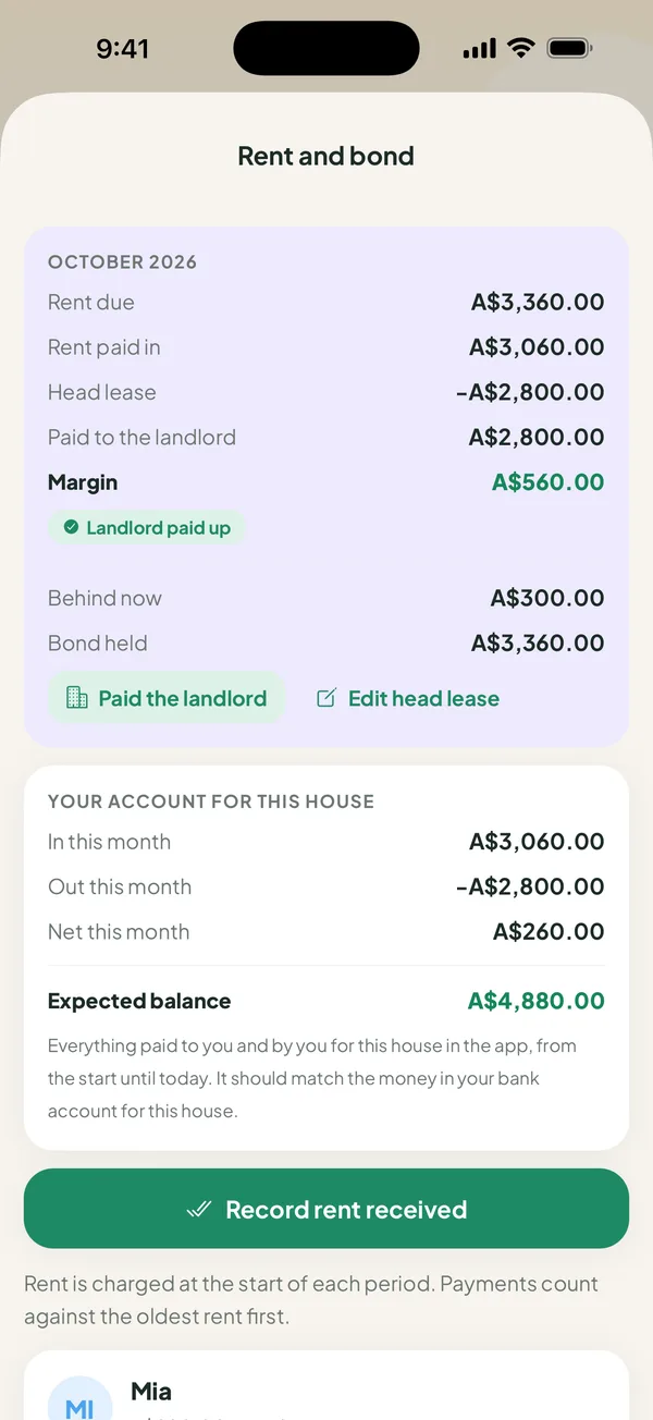 本月的房租和押金,以及整租租金